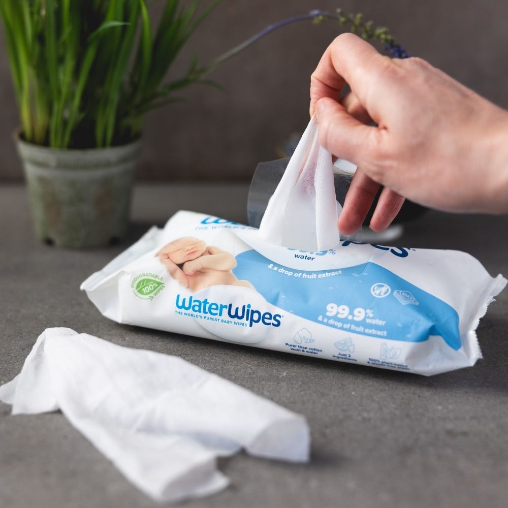 12x WATERWIPES Plastfria Våtservetter 60 St (720 St)