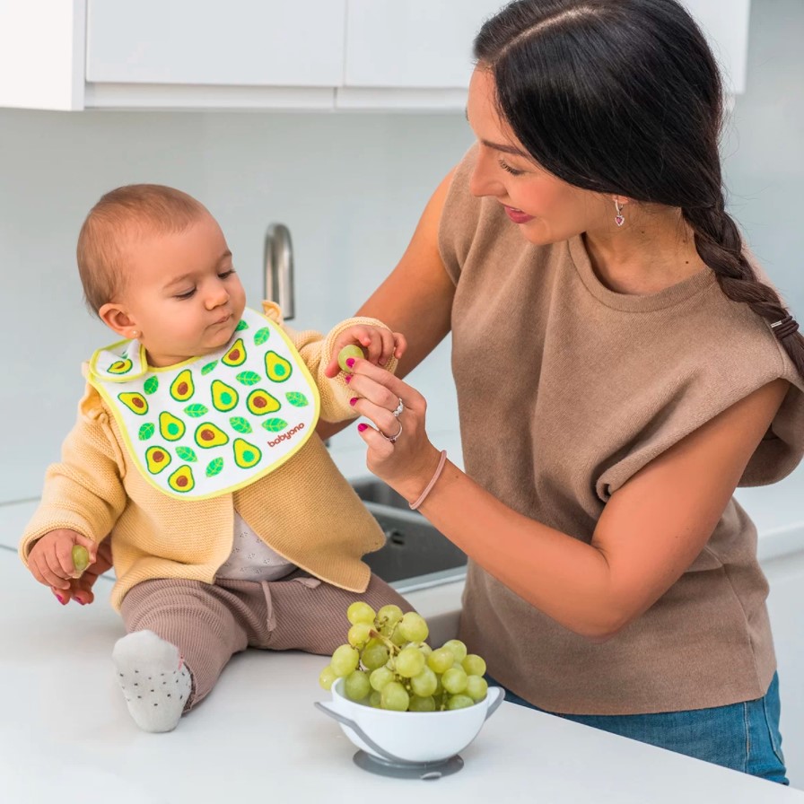 BABYONO Bib Terry, Small, Waterproof Avocado 3m+