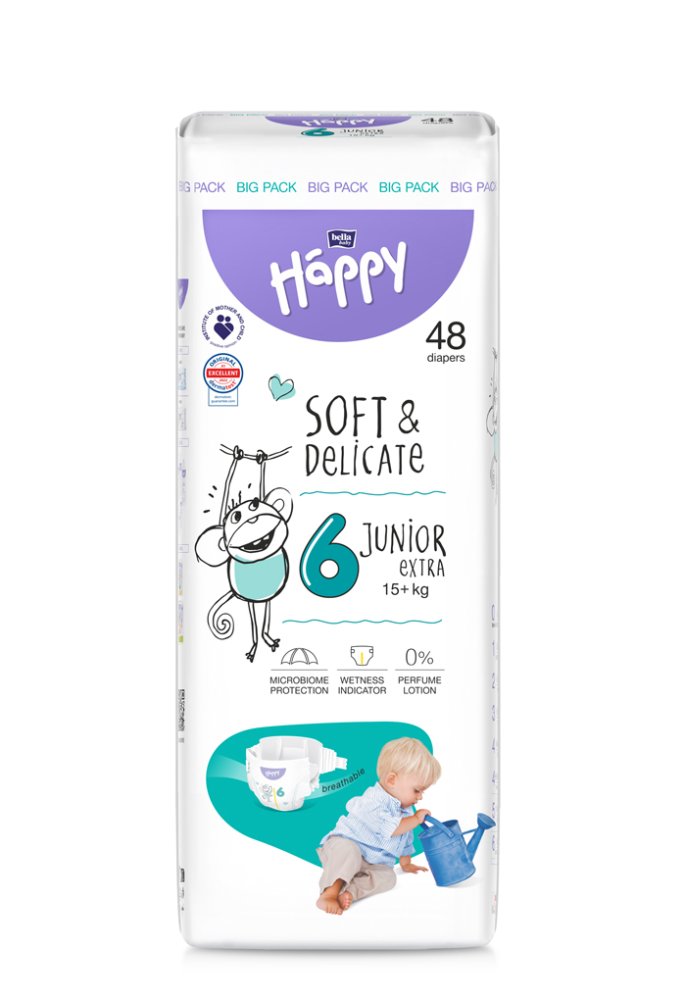 BELLA HAPPY Baby Pañales Desechables Junior Extra 15+ Kg 48uds