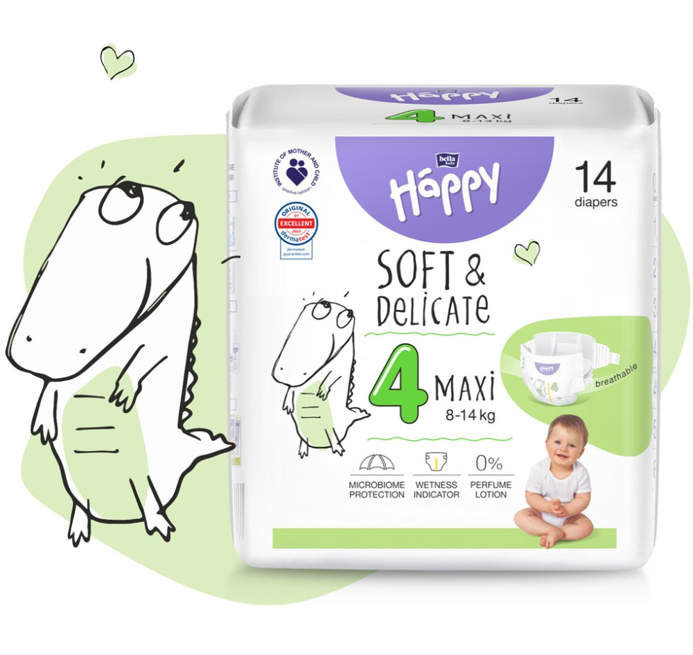 BELLA HAPPY Baby Maxi Scutece De Unică Folosință 8-14 Kg 14 Buc