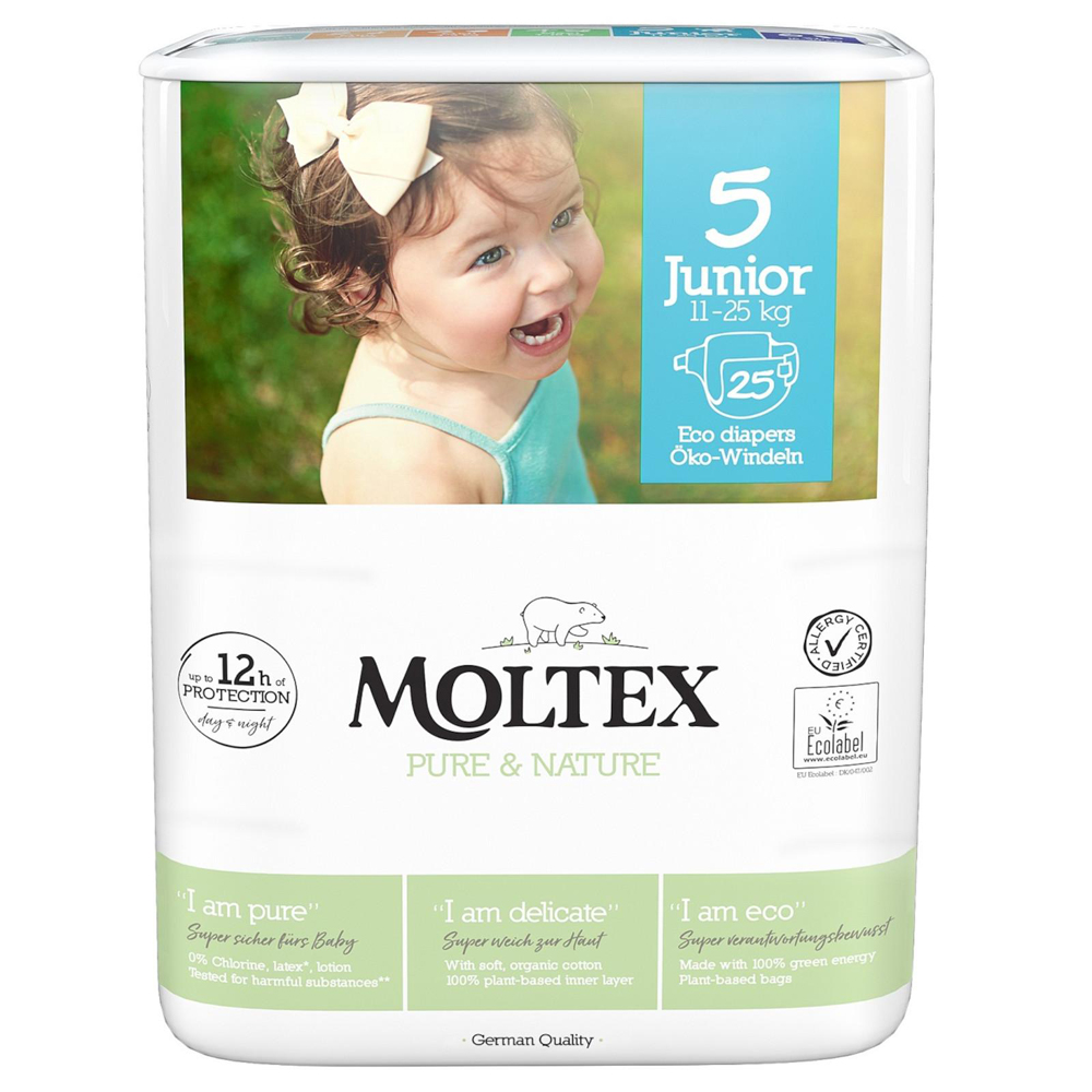 2x MOLTEX Pure&Nature Pleny Jednorázové 5 Junior (11-25 Kg) 25 Ks