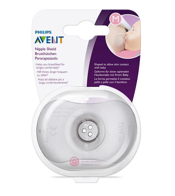 Philips AVENT Protège-tétons - Moyen 2 Pcs + Boîte Stérile + Coussinets D'allaitement Jetables 60 Pcs