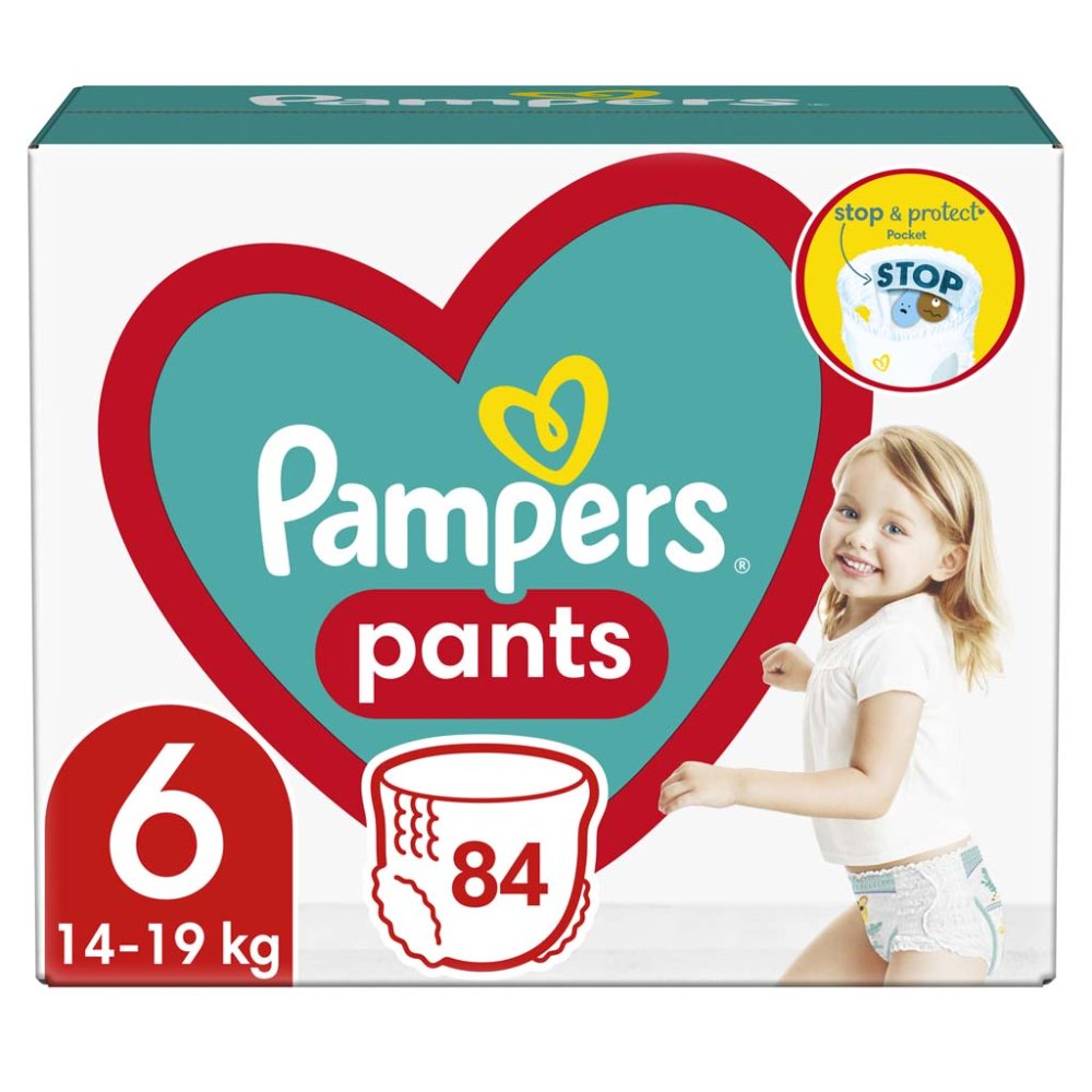 2x PAMPERS Pantaloni Chiloți Scutec De Unică Folosință 6 (15 Kg+) 84 Buc - MEGA PACK