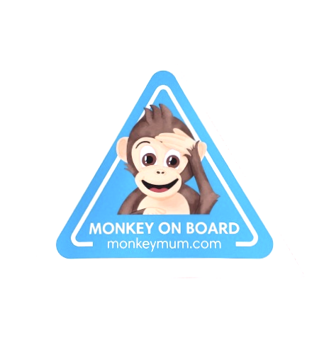 Adesivo per auto Monkey Mum® - Blu