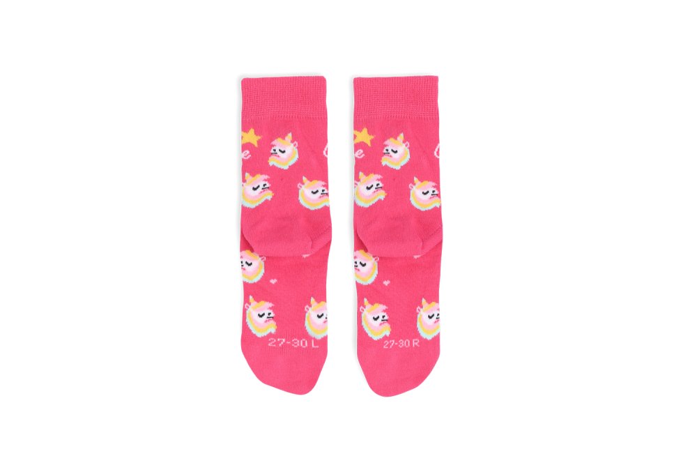 Kinder-Barfußsocken Be Lenka Kinder – Crew – Einhorn – BubleGum Pink 23-26 Pink