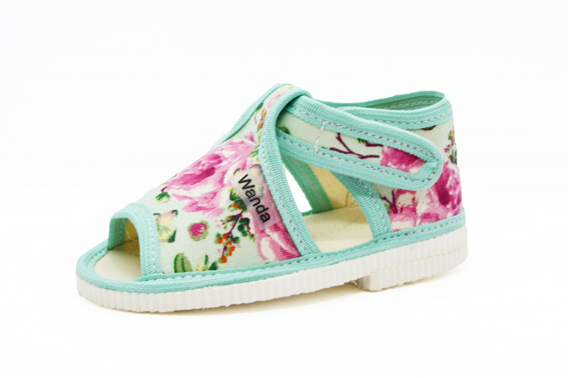 WANDA Children's slippers open toe mint - flower girl size S 21 - Image 3