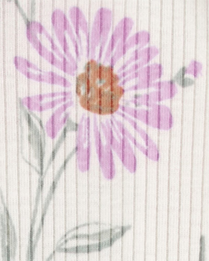 Combinaison zippée à fleurs ivoire Sleep&Play de CARTER'S, fille, taille 6 m/taille. 68 – Image 3