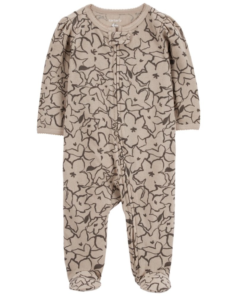 Tuta con cerniera e motivo floreale color cachi Sleep&Play di CARTER'S per bambina, taglia 9m/size. 74