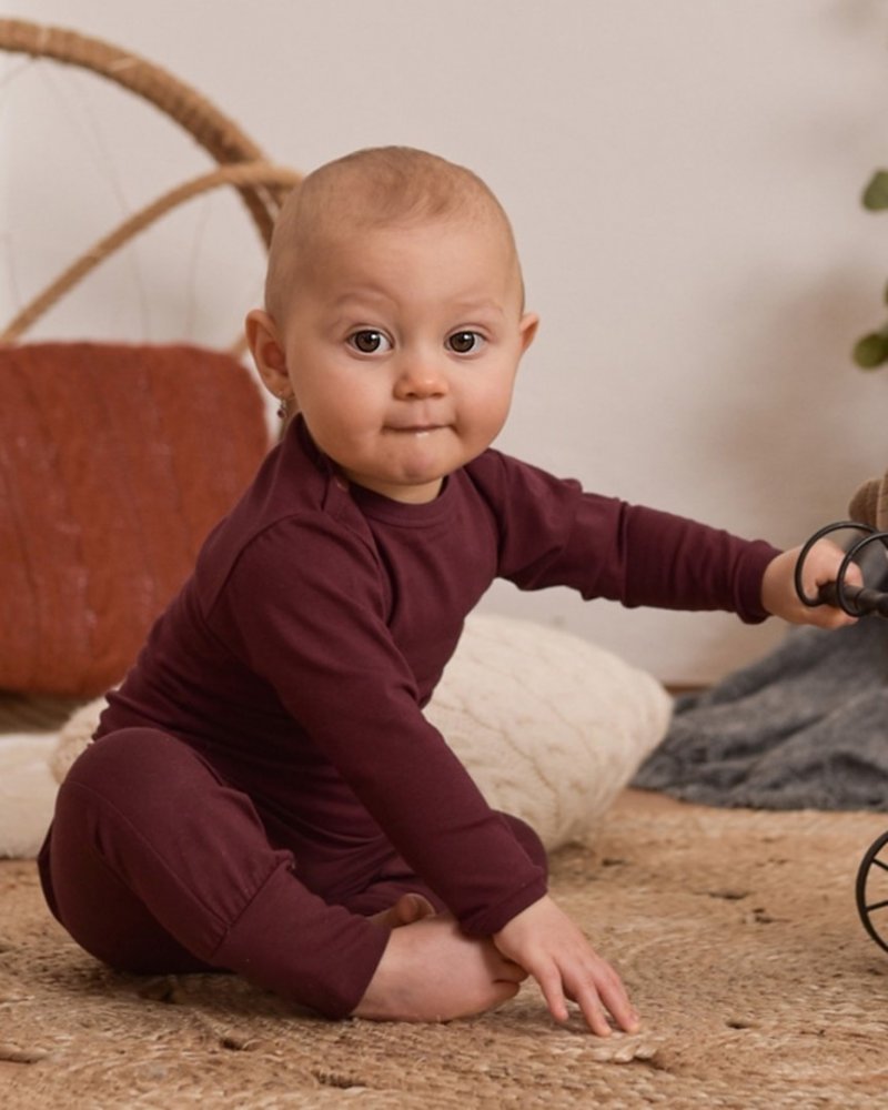 Corpo a maniche lunghe per bambini, bordeaux 62 - immagine 3