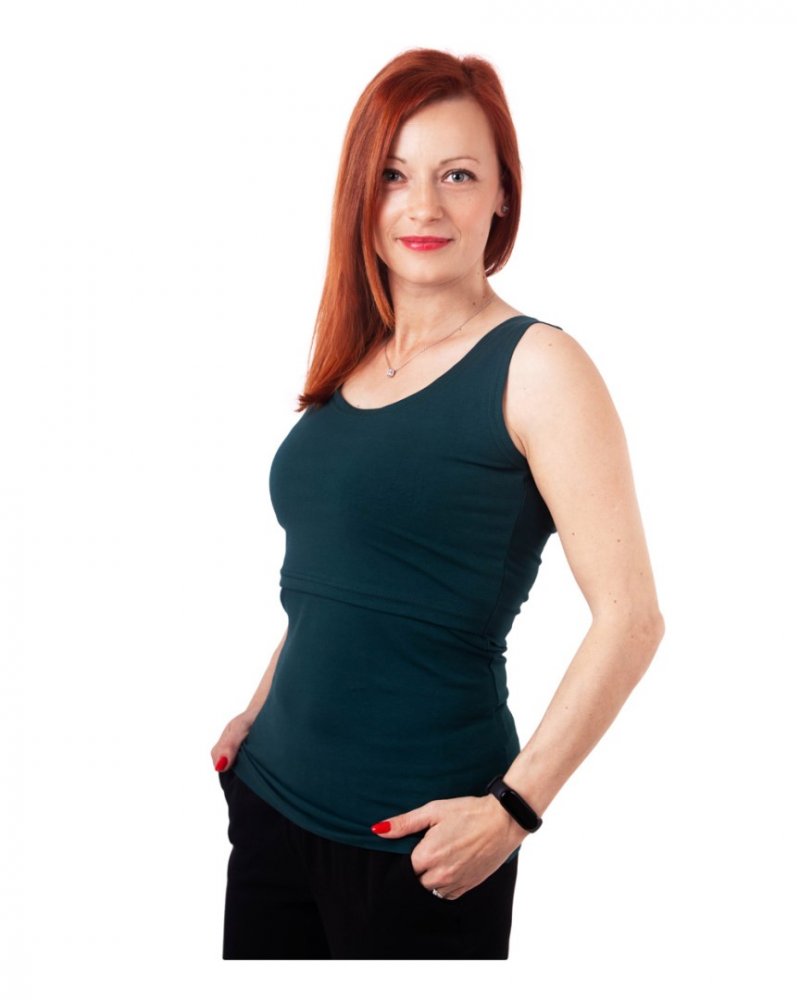 Canotta da allattamento Katherine, verde bottiglia L/XL