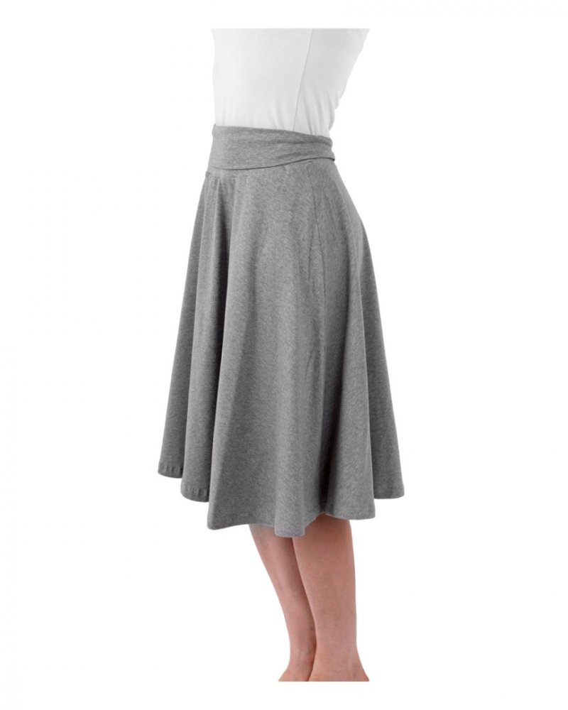 Damen- und Umstandsmidirock Mirka, grau L/XL