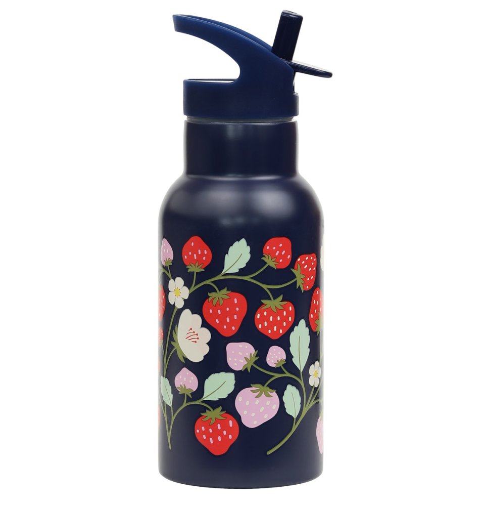 A Little Lovely Company - Borraccia in acciaio inox, 350 ml - Fragole