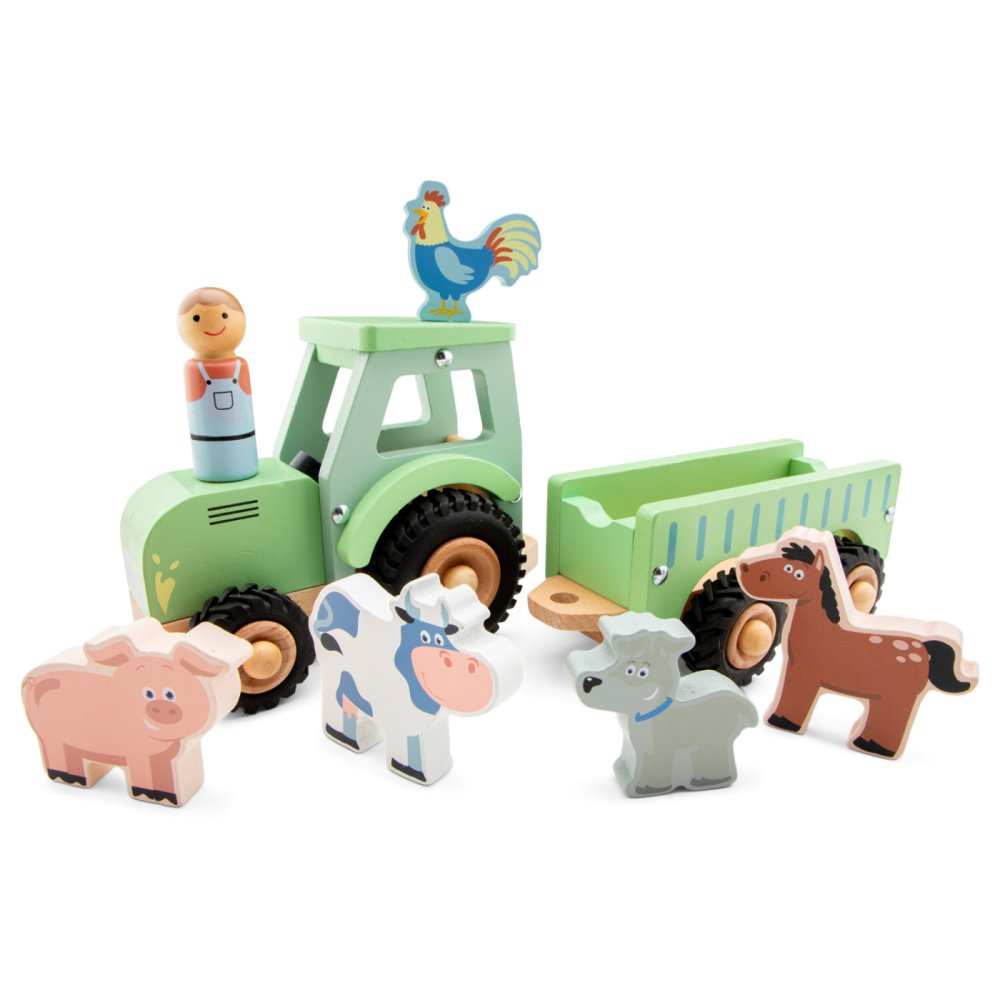 Tracteur avec remorque et animaux – Image 3