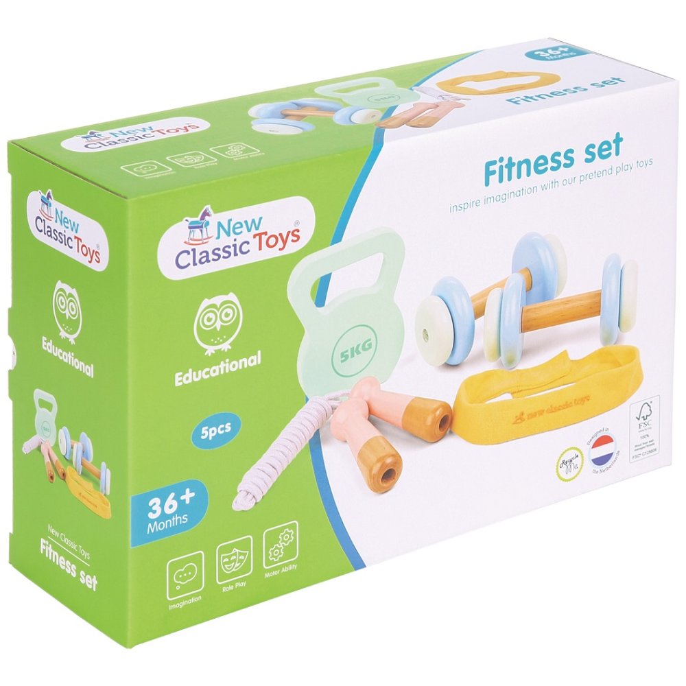 Drewniany zestaw fitness dla dzieci - obrazek 6