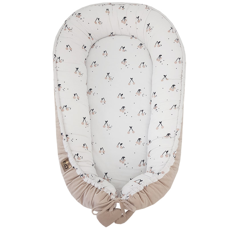 Nid d'ange EKO pour bébé en coton velours Cherry 90x60cm – Image 3