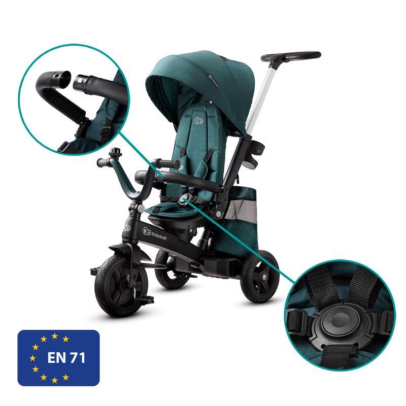 KINDERKRAFT SELECT Triciclo Easytwist Midnight Green, Premium - immagine 5
