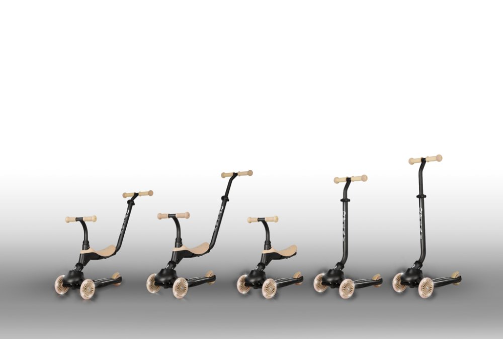 QPLAY Trottinette / draisienne Sema Evo avec lumières LED Kaki, âge 1 - 6 ans, jusqu'à 50 kg – Image 6
