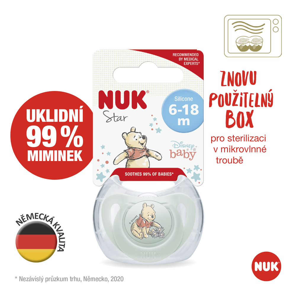 Tétine NUK Disney Winnie l'ourson en boîte, verte 6-18m – Image 5