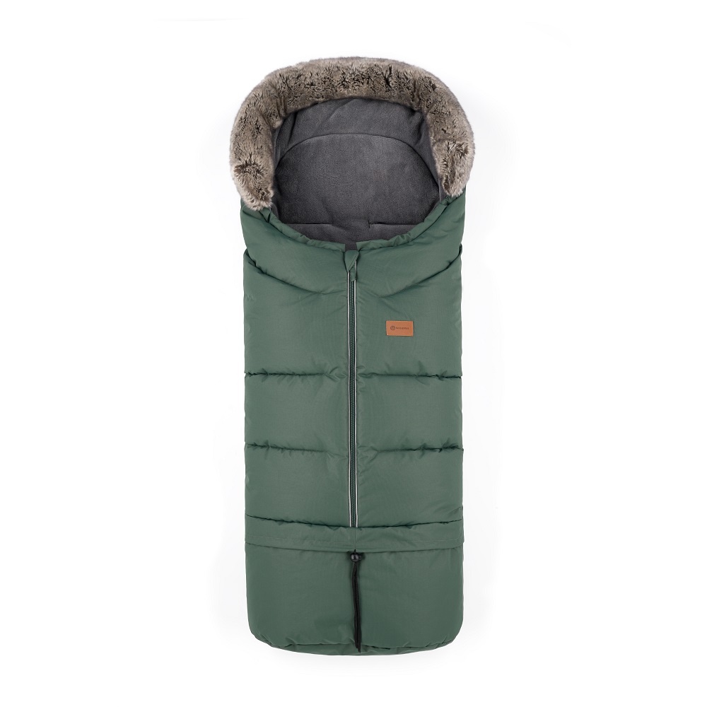 PETITE&MARS Ensemble chancelière d'hiver Arctic 4 en 1 + gants pour poussette Furry Veritable Kaki – Image 6