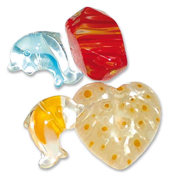 small foot Zestaw szklanej i ceramicznej biżuterii w pudełku - obrazek 3