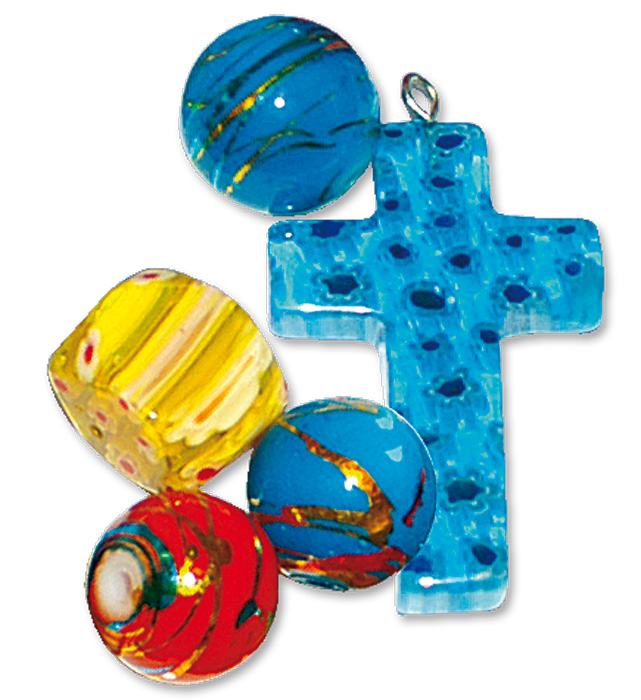 small foot Zestaw szklanej i ceramicznej biżuterii w pudełku - obrazek 6