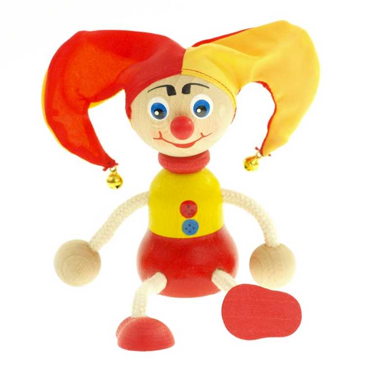 Títere payaso amarillo-rojo