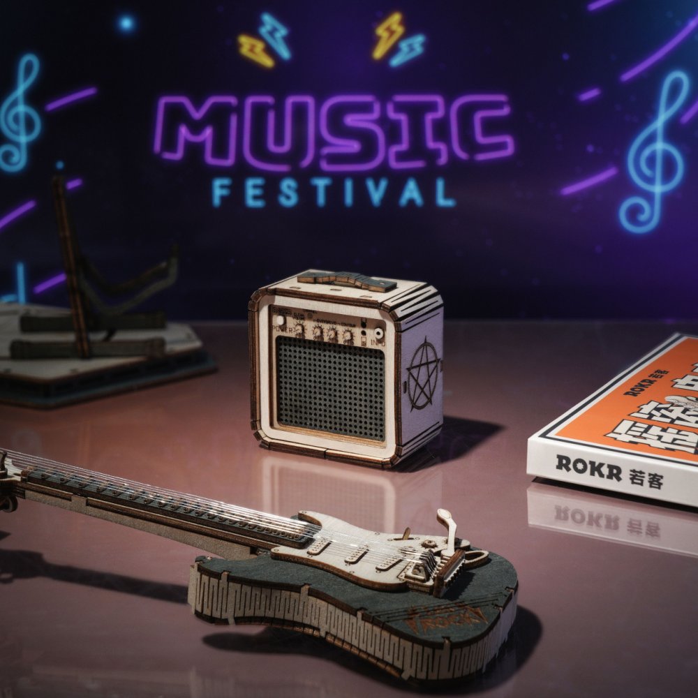 RoboTime 3D dřevěná skládačka Elektrická kytara (obrázek 11)