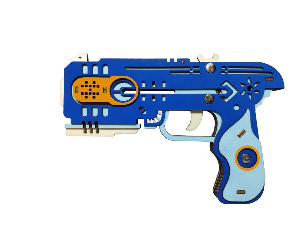 Woodcraft Puzzle 3D in legno Pistola elastici Cacciatore di draghi