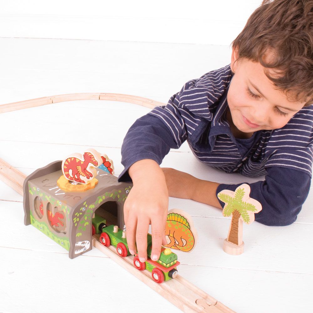 Bigjigs Rail Tunel Dinozaura T. Rex - obrazek 3
