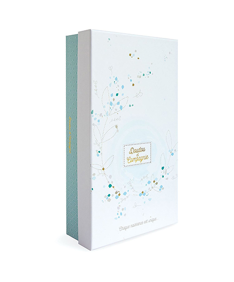 Doudou Zestaw prezentowy - Zabawka turkusowy przyjaciel króliczek 24 cm - obrazek 5