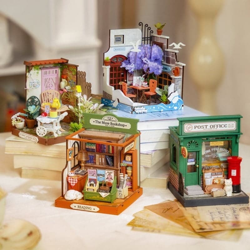RoboTime 3D dřevěná skládačka Miniatura domečku Pošta (obrázek 8)