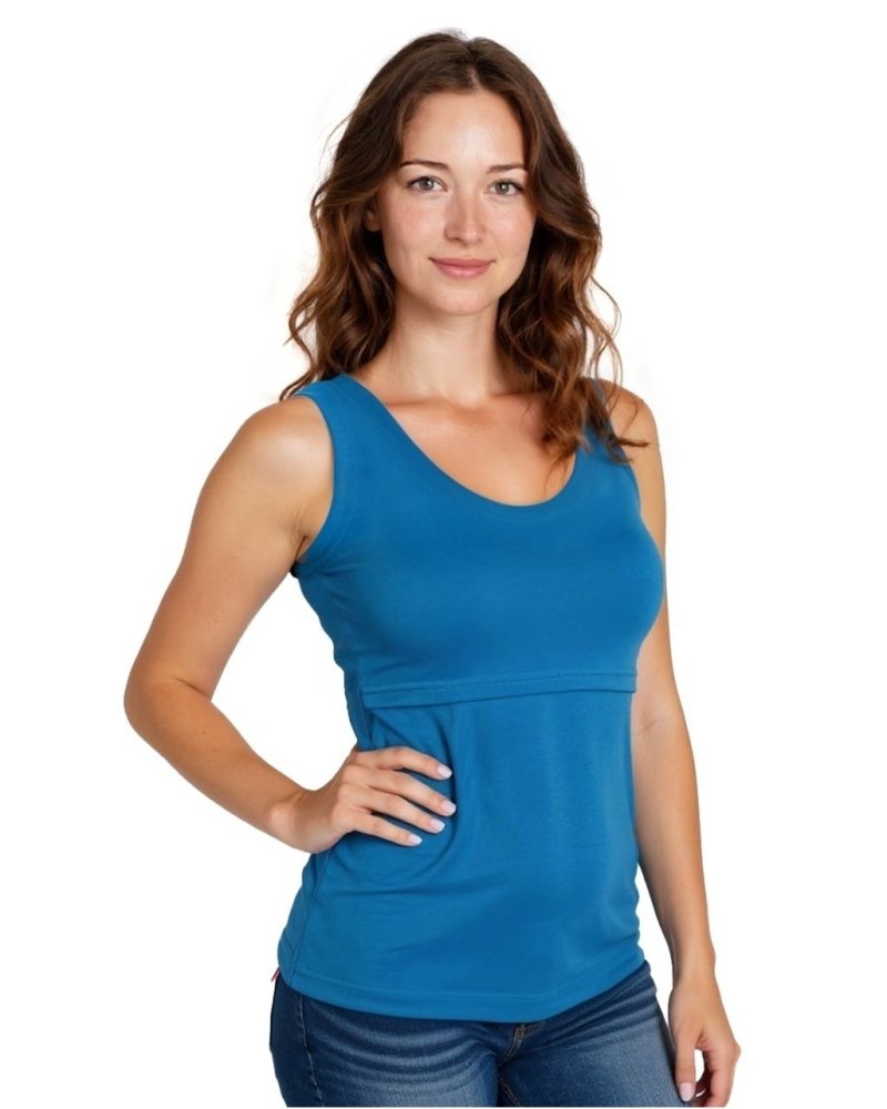 Camiseta de tirantes de lactancia Katherine, turquesa oscuro XS/S