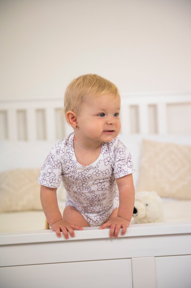 Body vékony póló NYOMTATÁS KR Outlast® - fehér virágok 92 - Image 7