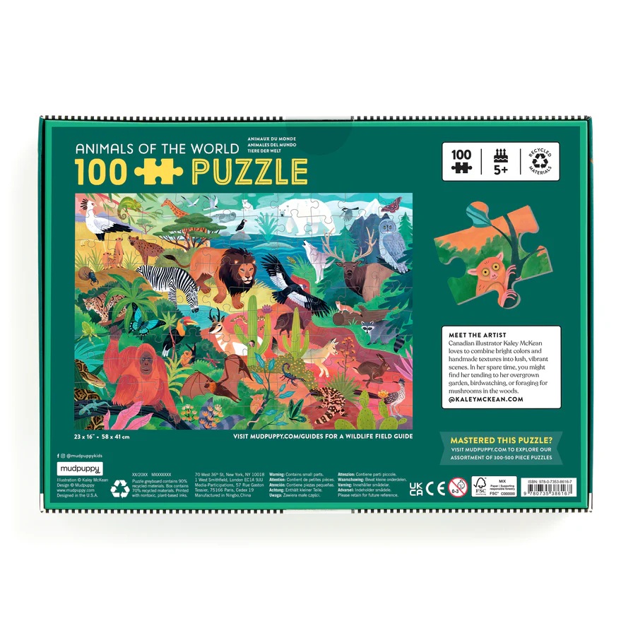 Mudpuppy Zvířata světa Puzzle100 dílků (obrázek 4)