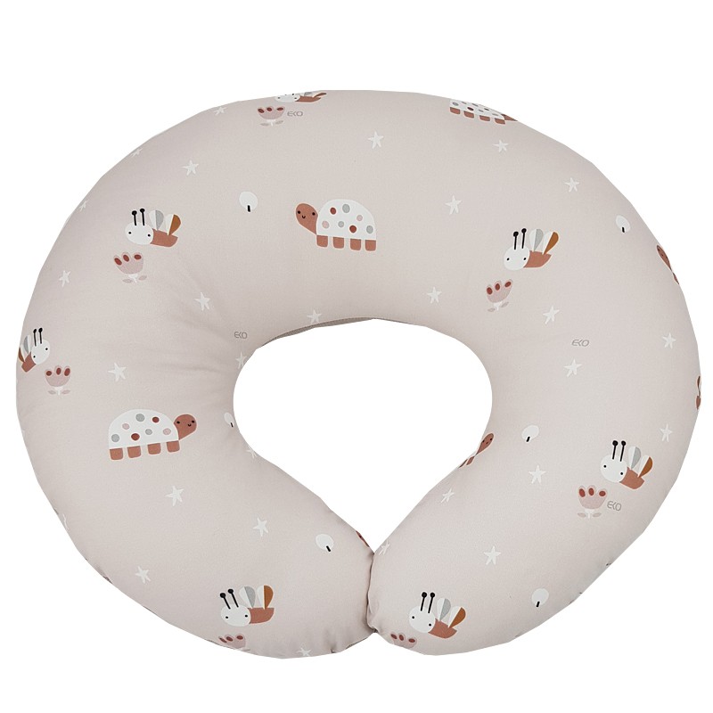 EKO Polštář ke kojení malý VELVET Bees Beige 60×60 cm
