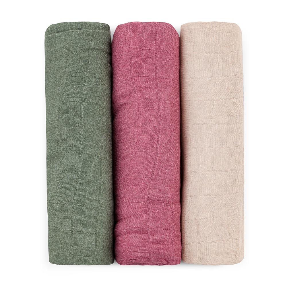 PETITE&MARS Sada plen bambusová mušelínová 3ks Moussy Botanic Tones 68 x 68 cm