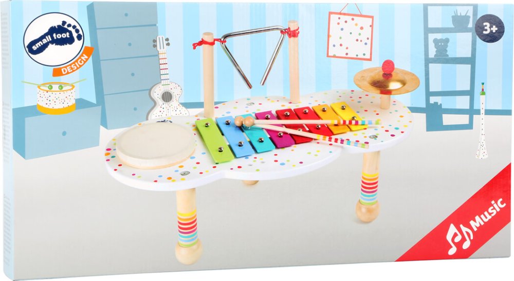 small foot Dřevěný muzikální hudební stoleček s puntíky (obrázek 4)