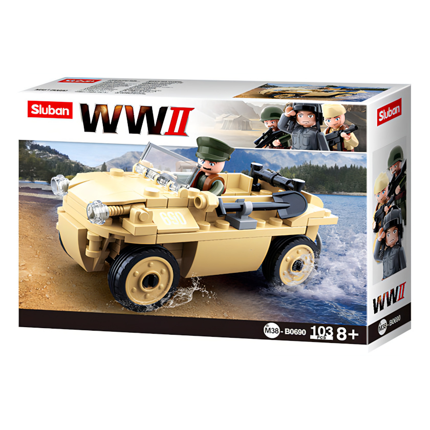 Sluban WWII M38-B0690 Německý obojživelný vůz Schwimmwagen (obrázek 5)