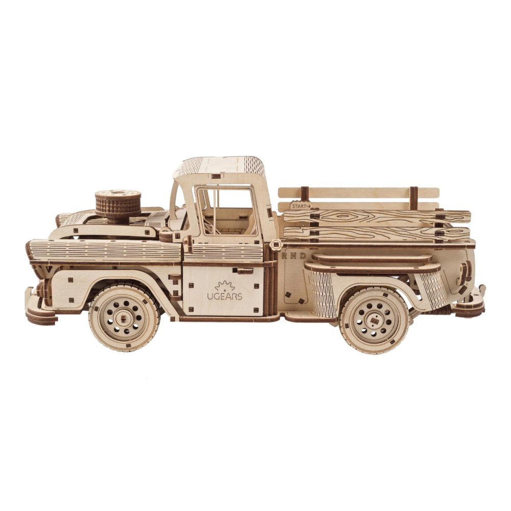 Ugears 3D dřevěné mechanické puzzle Americký náklaďák (pick-up) (obrázek 9)