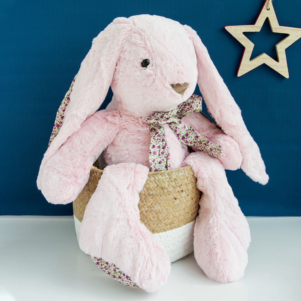 Doudou Histoire d´Ours Plyšový kamarád růžový králíček 50 cm (obrázek 4)