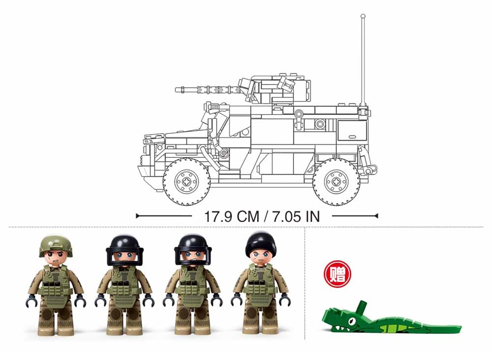 Sluban Model Bricks M38-B1179 Obrněné bojové vozidlo Typhoon VDVS v měřítku 1:35 (obrázek 2)
