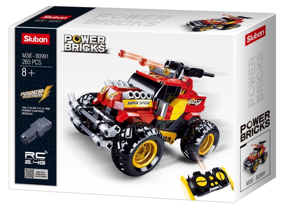 Sluban Power Bricks M38-B0991 RC Červený Off Road na dálkové ovládání (obrázek 4)