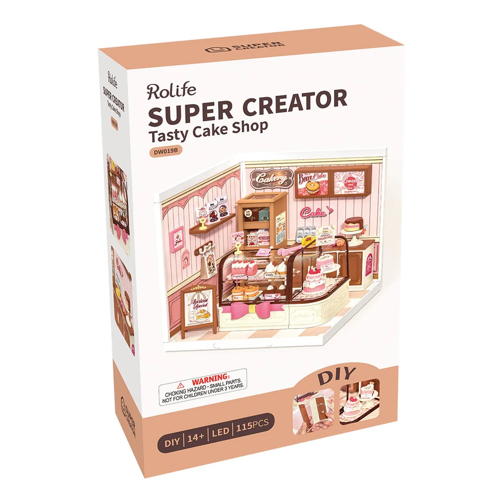 RoboTime 3D dřevěná skládačka Miniatura domečku Cukrárna Tasty (obrázek 3)