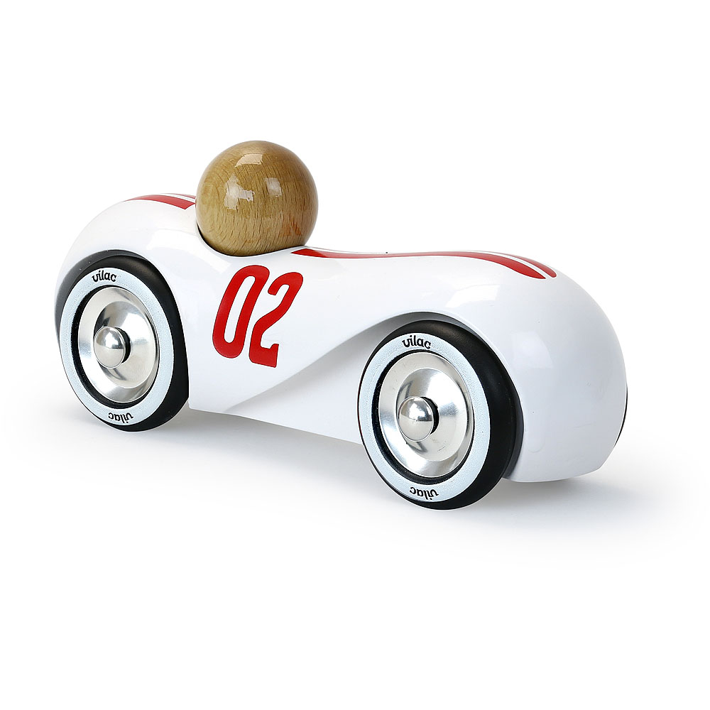 Vilac Dřevěné auto Streamline vintage bílé (obrázek 4)