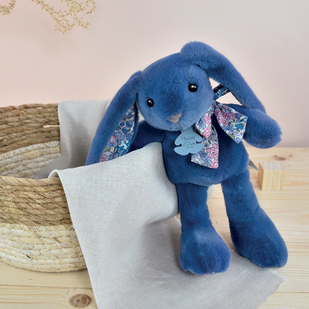 Doudou Histoire d´Ours Plyšový kamarád modrý králíček 25 cm (obrázek 6)