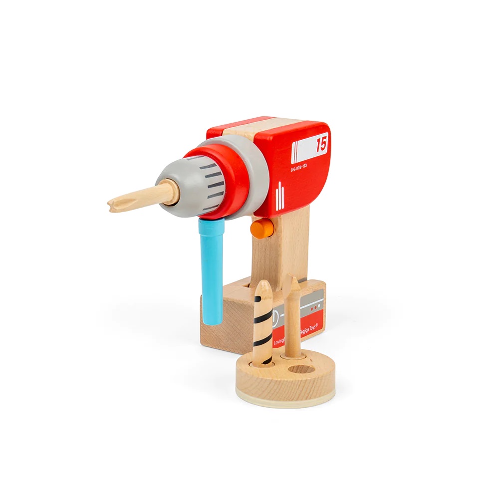 Bigjigs Toys Dřevěná vrtačka (obrázek 3)