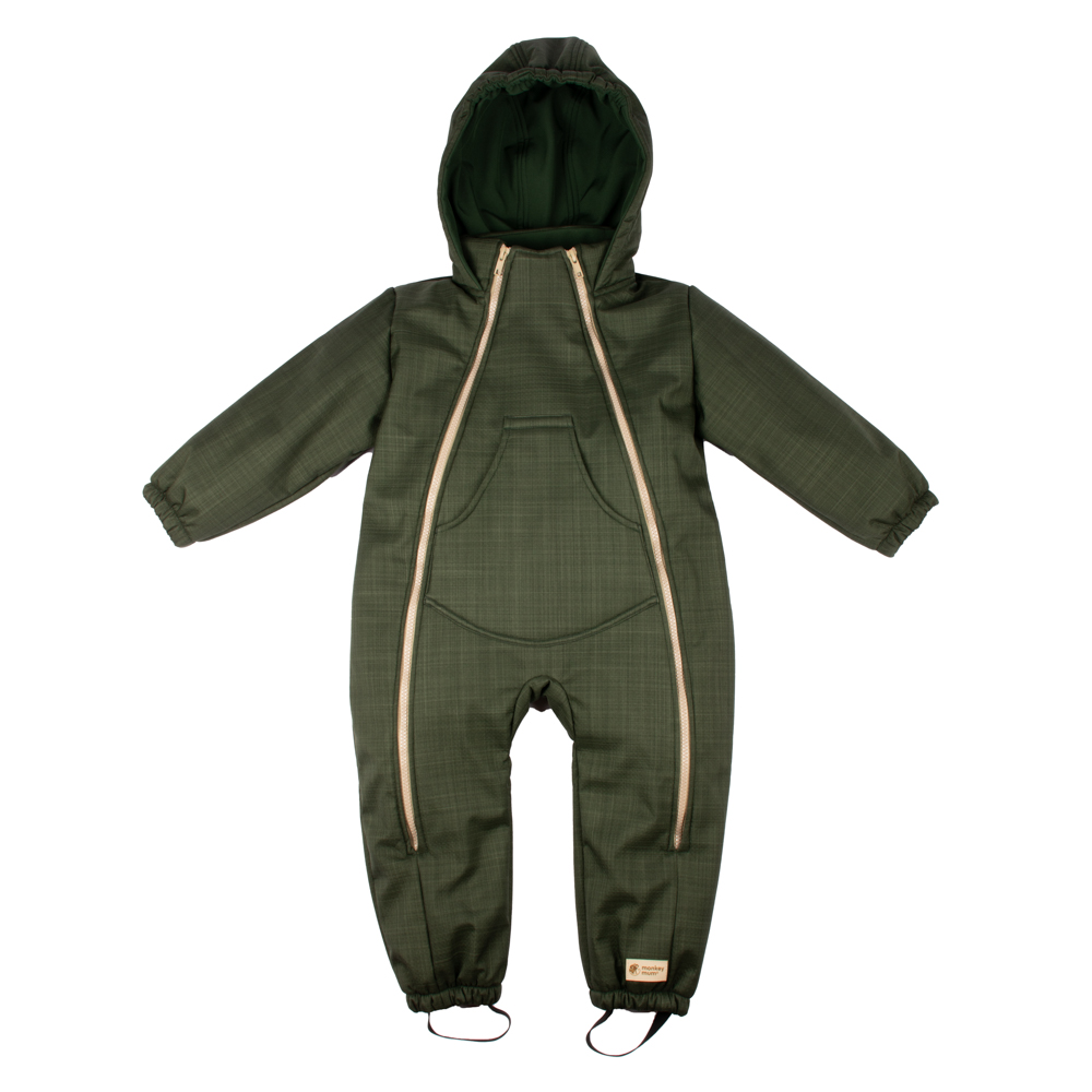 Monkey Mum® Baby Softshell Winter Jumpsuit With Sherpa - Khaki Huntsman - Size 86/92 86/92,Monkey Mum® Baby Softshell Winter Jumpsuit With Sherpa - Kh