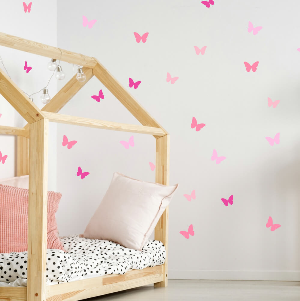 Noeuds Papillon Au Design Rose - Stickers Muraux Pour Filles