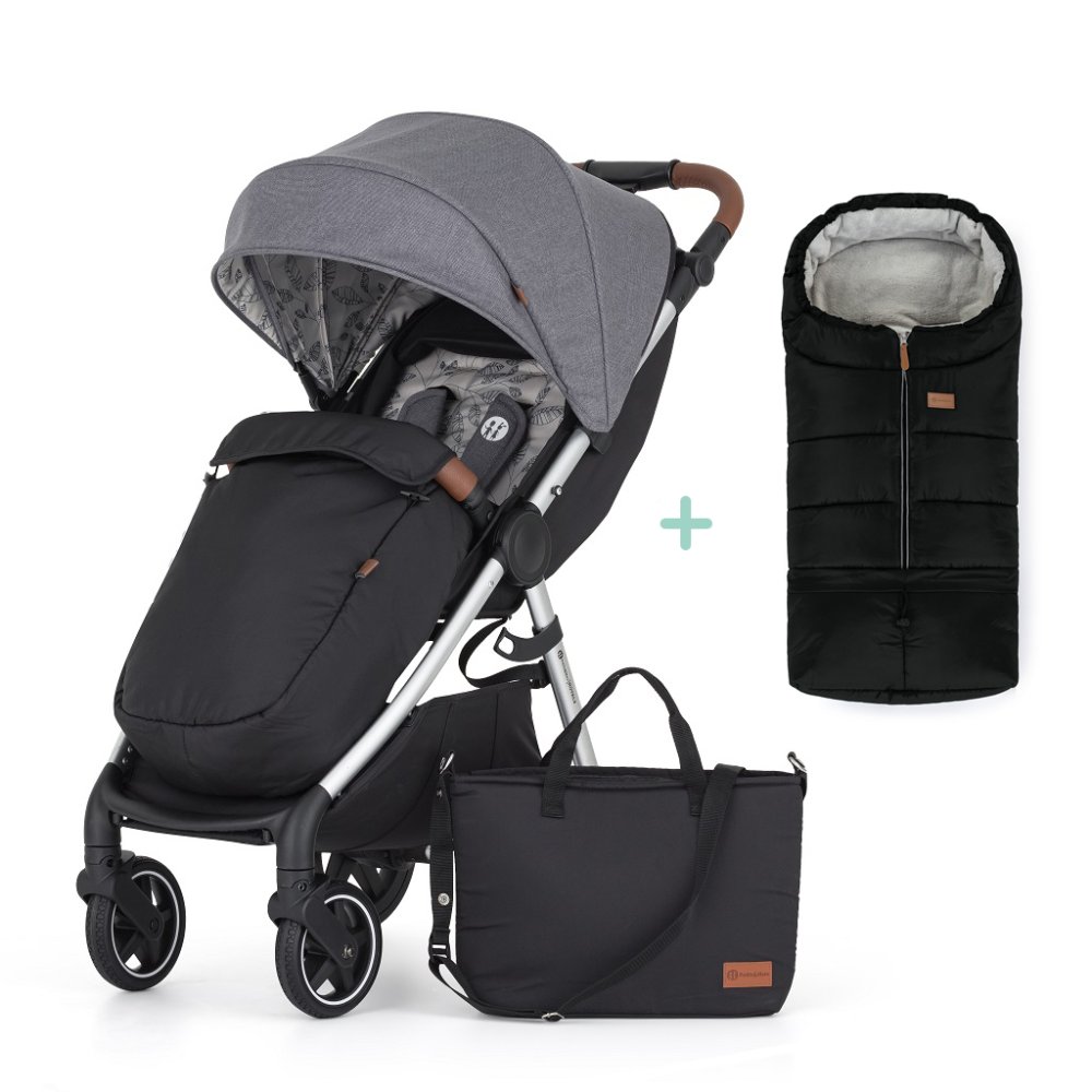 PETITE&MARS Sportvagn Royal2 Silver Ultimate Grey + PETITE&MARS Väska Jibot GRATIS