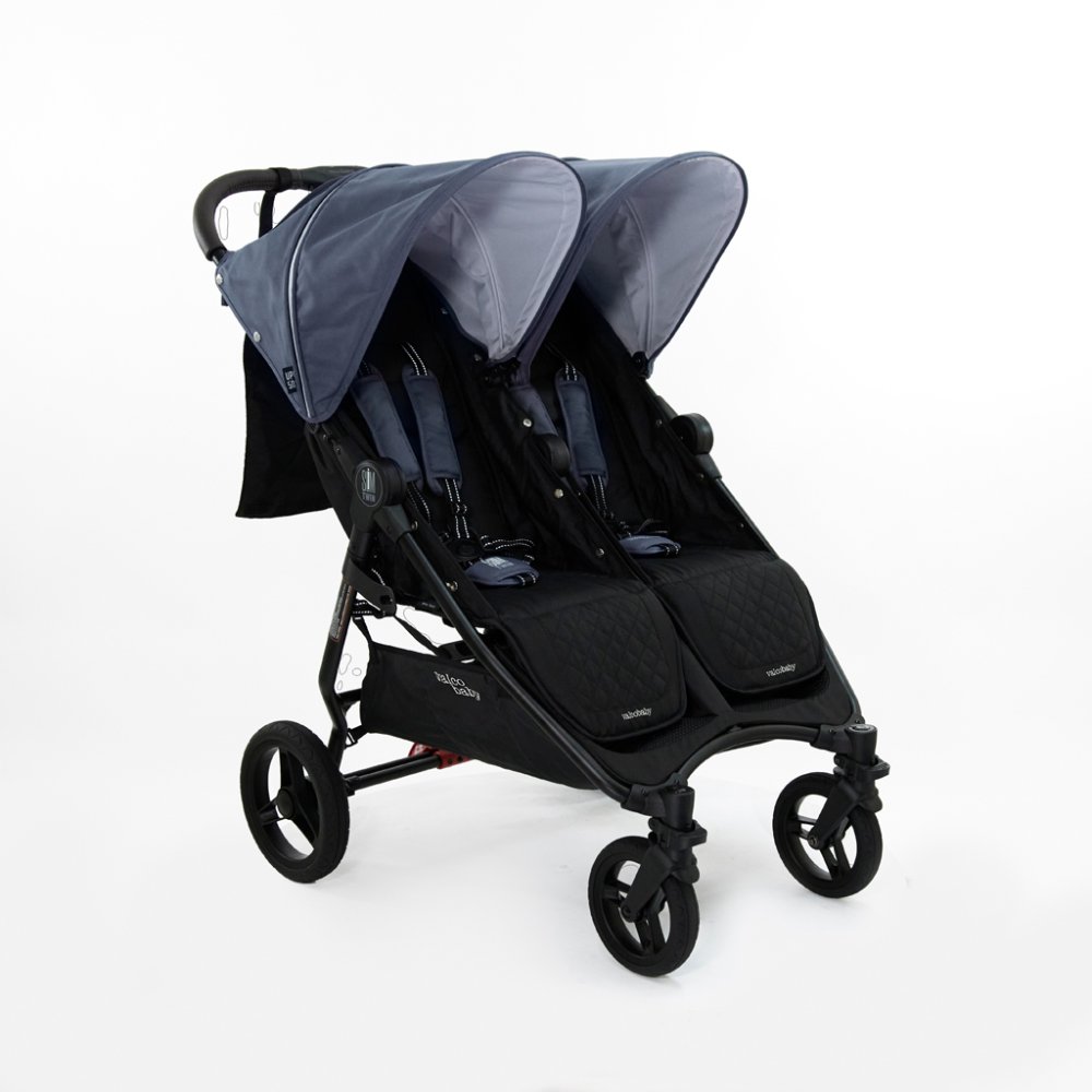 VALCO BABY Tvillingvagn Slim Twin Glacier + PETITE&MARS Väska Jibot GRATIS